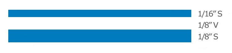 Trimbrite Pinstripe Tape, 5/16 Inch Multistripe, Blue, 36 Foot Length – T0404