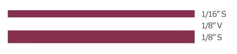 Trimbrite Pinstripe Tape, 5/16 Inch Multistripe, Maroon, 36 Foot Length – T0408