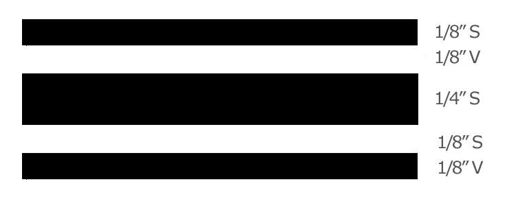Trimbrite Pinstripe Tape, 3/4 Inch Multistripe, Black, 36 Foot Length – T0501
