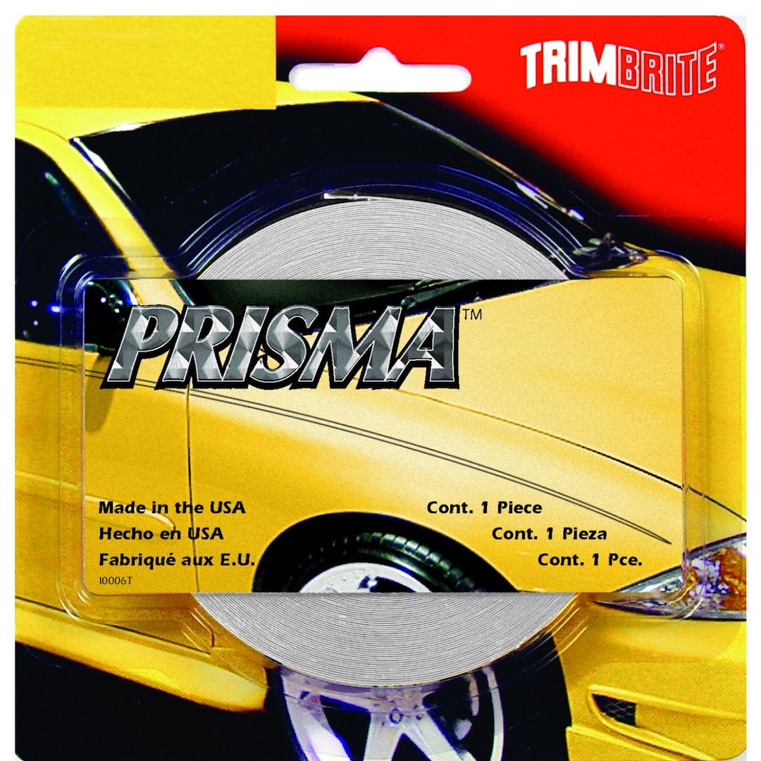 Trimbrite Pinstripe Tape, Prisma, 1/4 Inch Chrome Stripe, 25 Foot Length – T0914