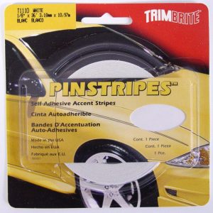 Trimbrite Pinstripe Tape, 1/8 Inch Solid Stripe, White, 36 Foot Length – T1110