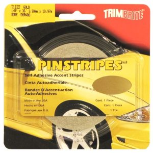 Trimbrite Pinstripe Tape, 1/8 Inch Solid Stripe, Gold, 36 Foot Length – T1122