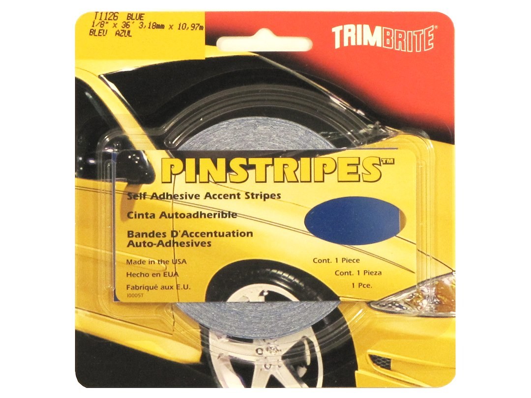 Trimbrite Pinstripe Tape, 1/8 Inch Solid Stripe, Blue, 36 Foot Length – T1126