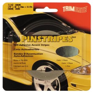 Trimbrite Pinstripe Tape, 1/8 Inch Solid Stripe, Chrome, 36 Foot Length – T1142