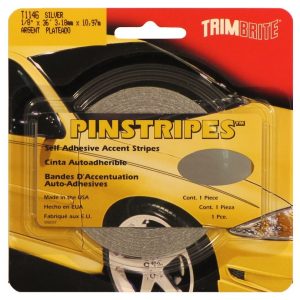 Trimbrite Pinstripe Tape, 1/8 Inch Solid Stripe, Silver, 36 Foot Length – T1146