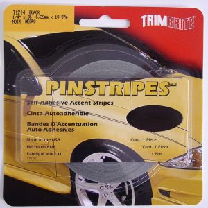 Trimbrite Pinstripe Tape, 1/4 Inch Pinstripe, Black, 36 Foot Length – T1214