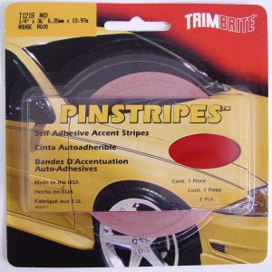 Trimbrite Pinstripe Tape, 1/4 Inch Pinstripe, Red, 36 Foot Length – T1218