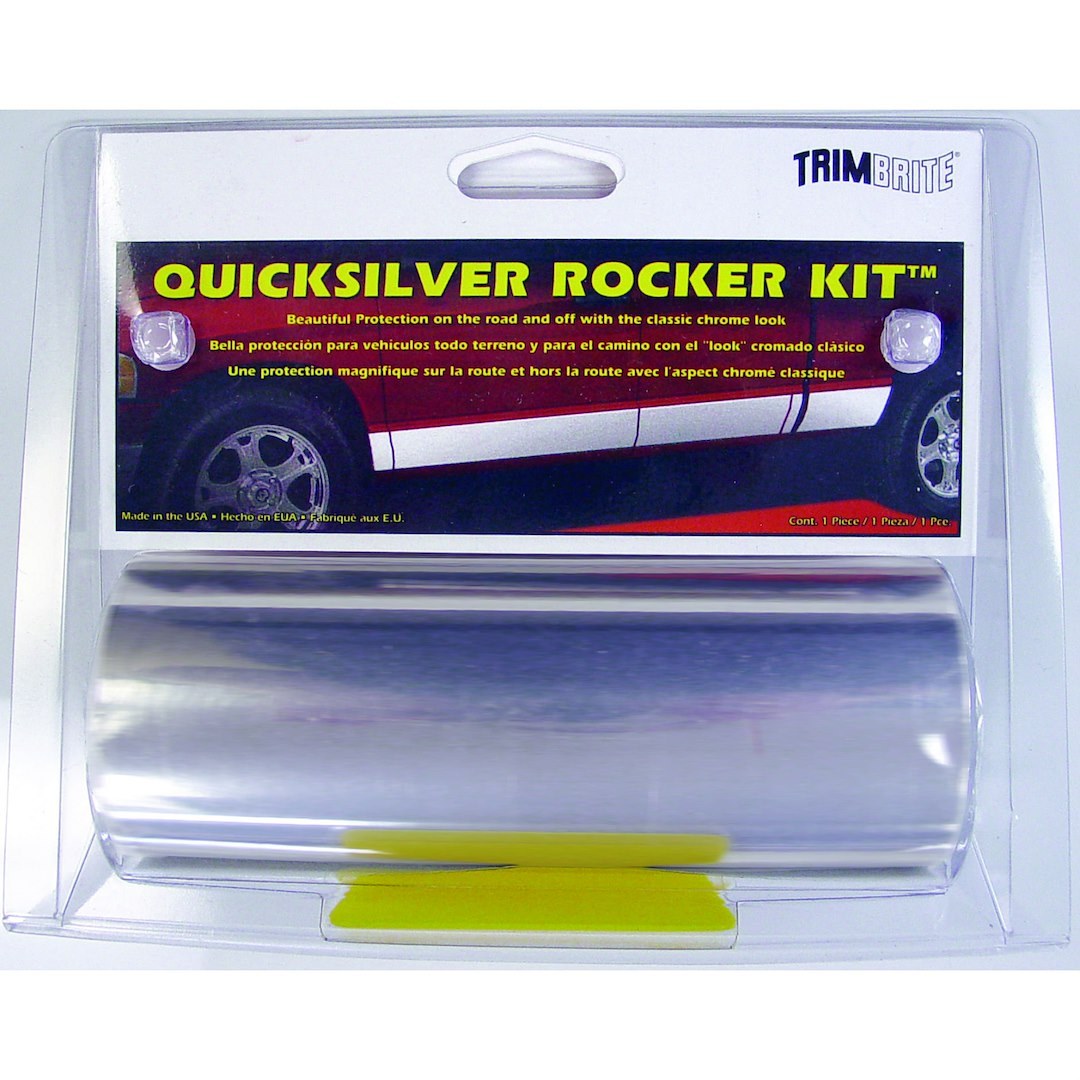 Trimbrite Rocker Panel Molding, Quicksilver Rocker Kit ™, 6 Inch X 16 Foot Roll, Silver Chrome, Vinyl – T1830