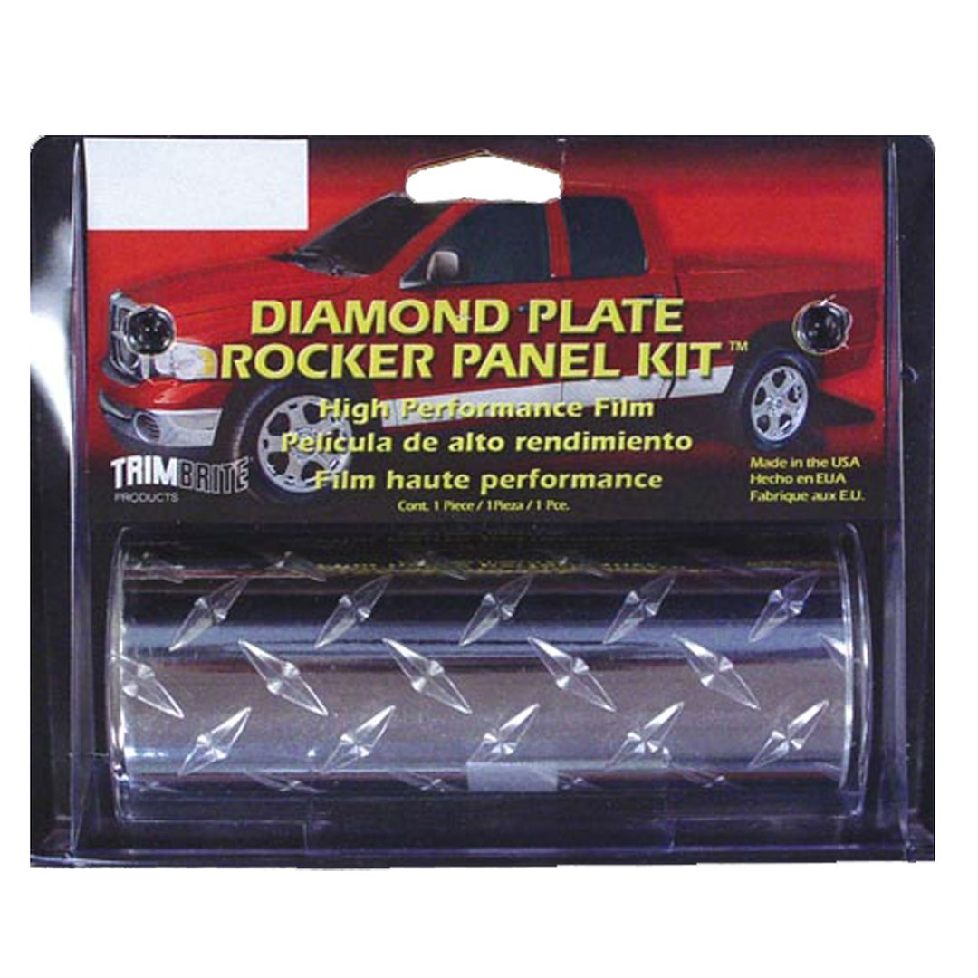Trimbrite Rocker Panel Molding, Diamond Plate Rocker Panel Kit ™, 5 7/8 Inch X 14 Foot Roll, Silver Chrome, Diamond Plate Vinyl – T1840