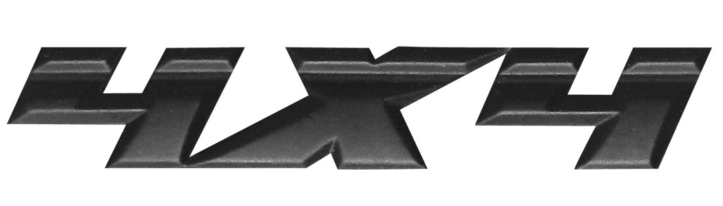 Trimbrite Decal, 3D 4X4, Matte Black, Plastic, Single – T1933