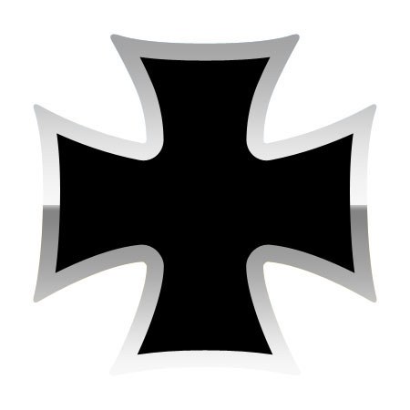 Trimbrite Decal, Steel Effects ™, Iron Cross Set, Chrome Black, Vinyl, 4 Inch X 11.25 Inch – T1953