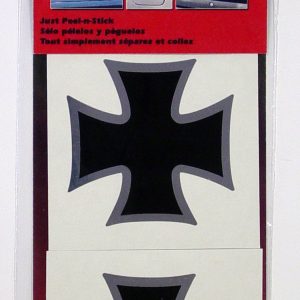 Trimbrite Decal, Steel Effects ™, Iron Cross Set, Chrome Black, Vinyl, 4 Inch X 11.25 Inch – T1953