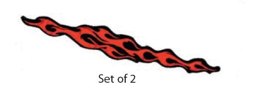 Trimbrite Decal, Night Striker ™, Flame Set, Red, Vinyl, 4 Inch X 11.25 Inch – T1961