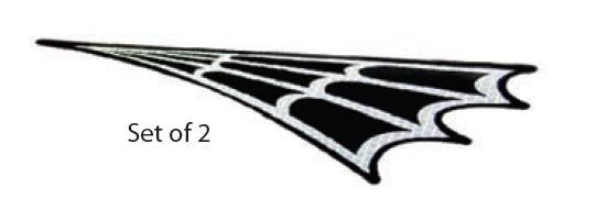Trimbrite Decal, Stylin’ Lines ™, Spider Web Set, White, Vinyl, 4 Inch X 11.25 Inch – T1962