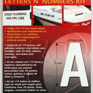 Trimbrite Body Graphics, White Letters and Numbers, With 119 Letters and Numbers – T9420