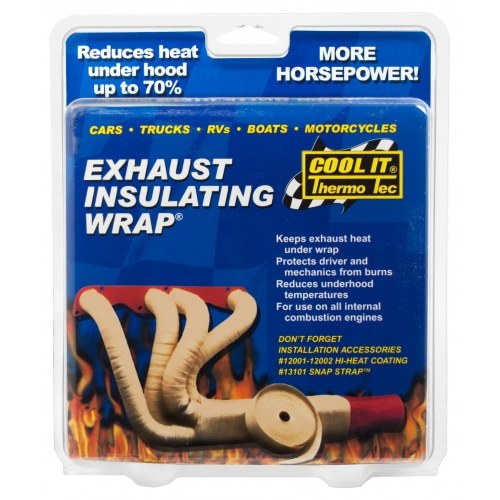 Thermo Tec Exhaust System Wrap, 15 Foot Roll, 2 Inch Wide, Natural, Withstands Continuous Heat Up to 2000 Degrees Fahrenheit, Includes 1 Roll – 11152