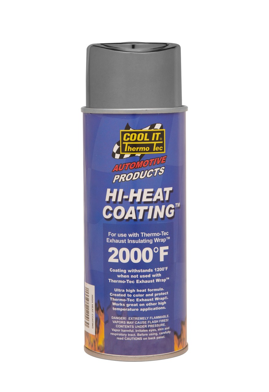 Thermo Tec Exhaust System Wrap Coating, Hi-Heat, For Use with Exhaust Insulating Wrap, 11 Ounce Aerosol Can, Aluminum – 12002