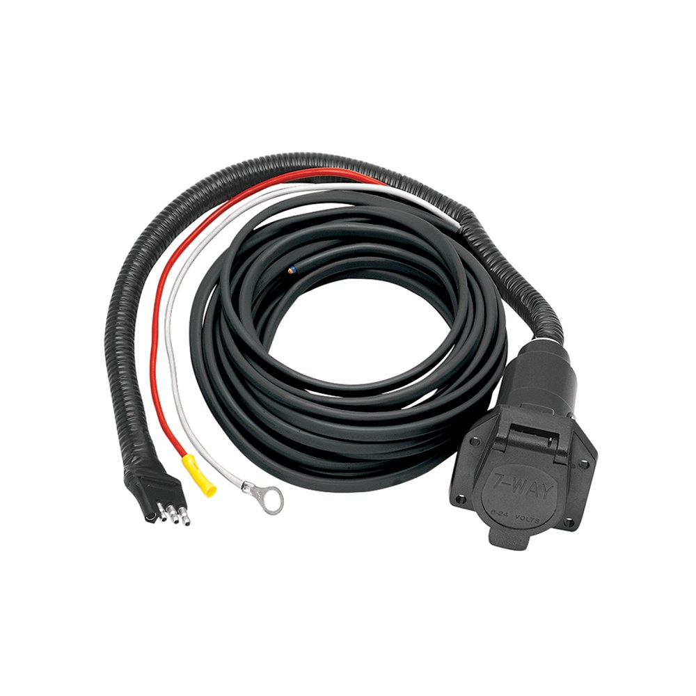 Tow Ready Trailer Wiring Connector Adapter, 7-WAY Pin Vehicle End to 4 Flat Trailer End, With Brake Control Wiring, 20 Foot Length Wire – 118799