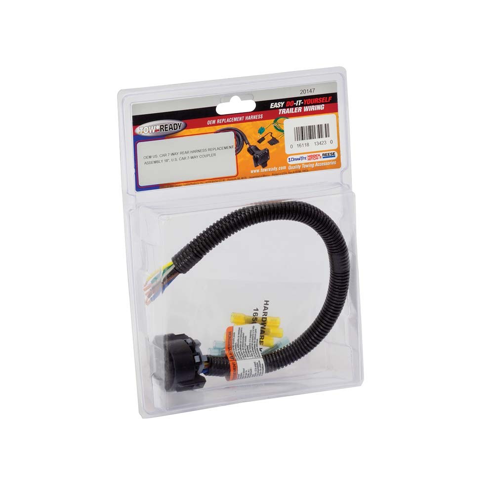 Tow Ready Trailer Wiring Connector, Trailer Side, 7-WAY Round, With 18-1/4 Inch Long Cable – 20147