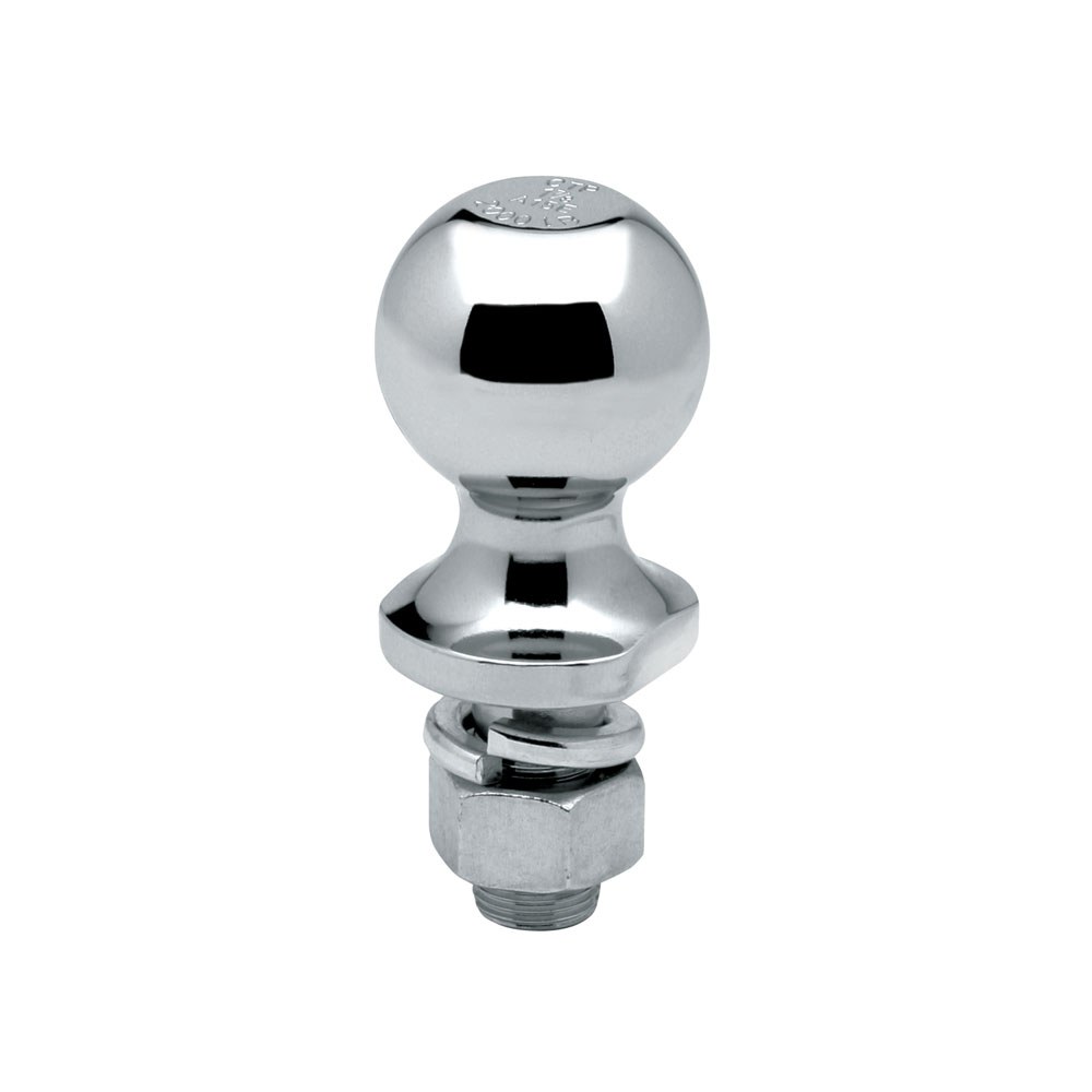 Tow Ready Trailer Hitch Ball, 1-7/8 Inch Ball, 2000 Pound Gross Trailer Weight Capacity, 3/4 Inch Diameter 3-3/8 Inch Long Shank, Chrome – 63814