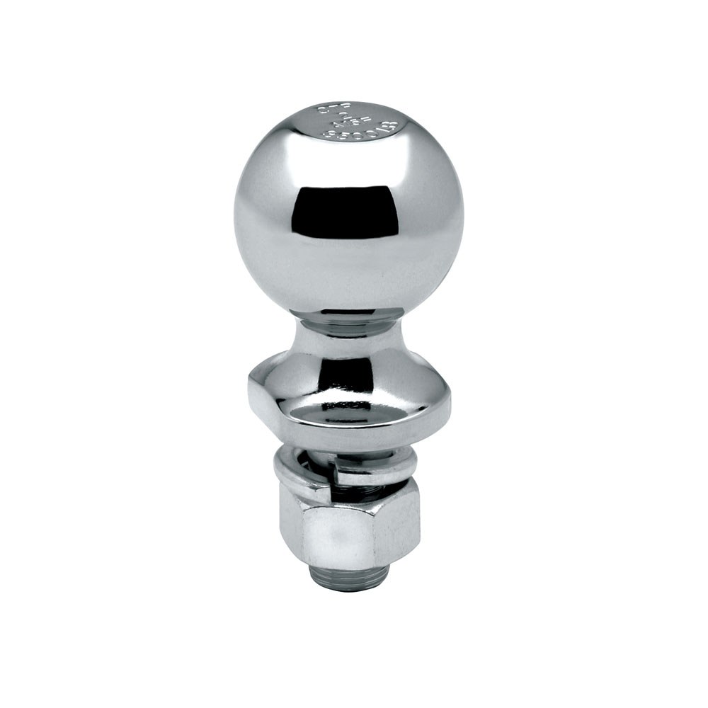 Tow Ready Trailer Hitch Ball, 2 Inch Ball, 3500 Pound Gross Trailer Weight Capacity, 3/4 Inch Diameter 3-3/8 Inch Long Shank, Chrome, Steel – 63824