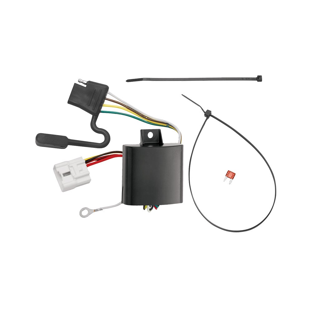Tekonsha Trailer Wiring Connector, T-One, 4-WAY Flat Replacement for OEM Wiring Harness, Without Converter – 118248