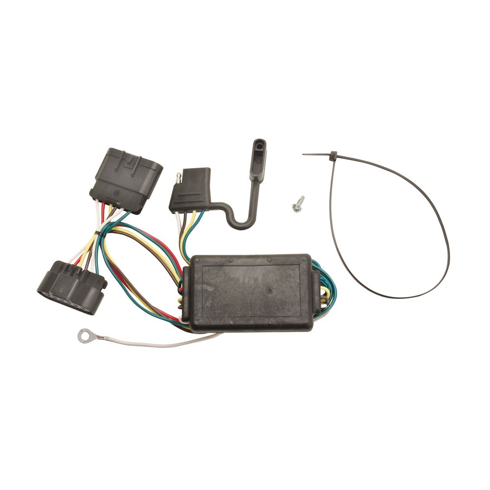 Tekonsha Trailer Wiring Connector, T-One, 4-WAY Flat Replacement for OEM Wiring Harness, With Circuit Protector Converter – 118301