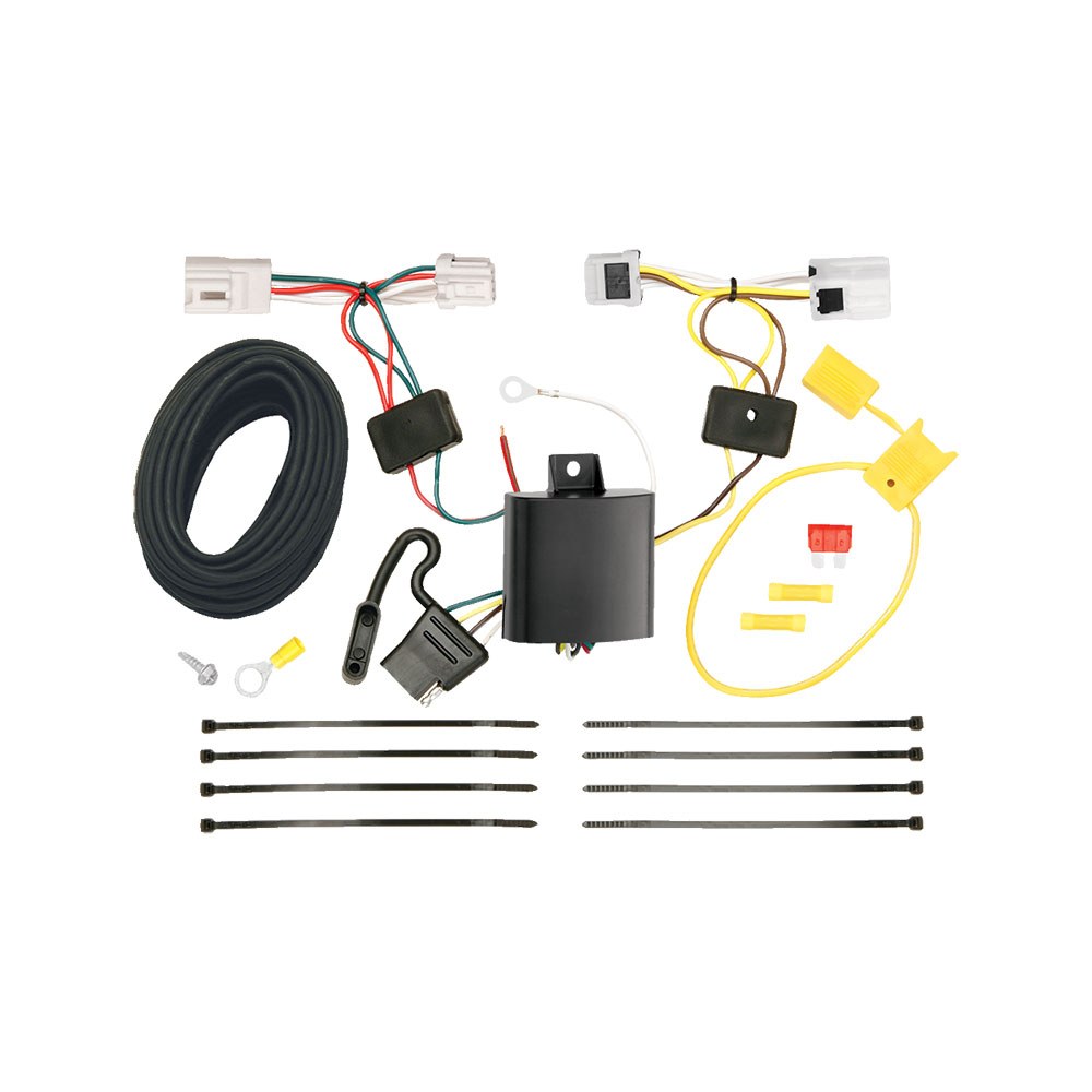 Tekonsha Trailer Wiring Connector, T-One, 4-WAY Flat Replacement for OEM Wiring Harness – 118480