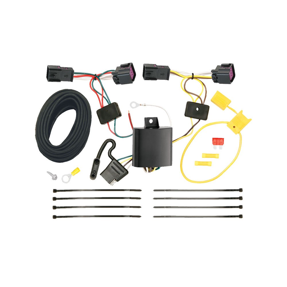 Tekonsha Trailer Wiring Connector, T-One, 4-WAY Flat Replacement for OEM Wiring Harness – 118508