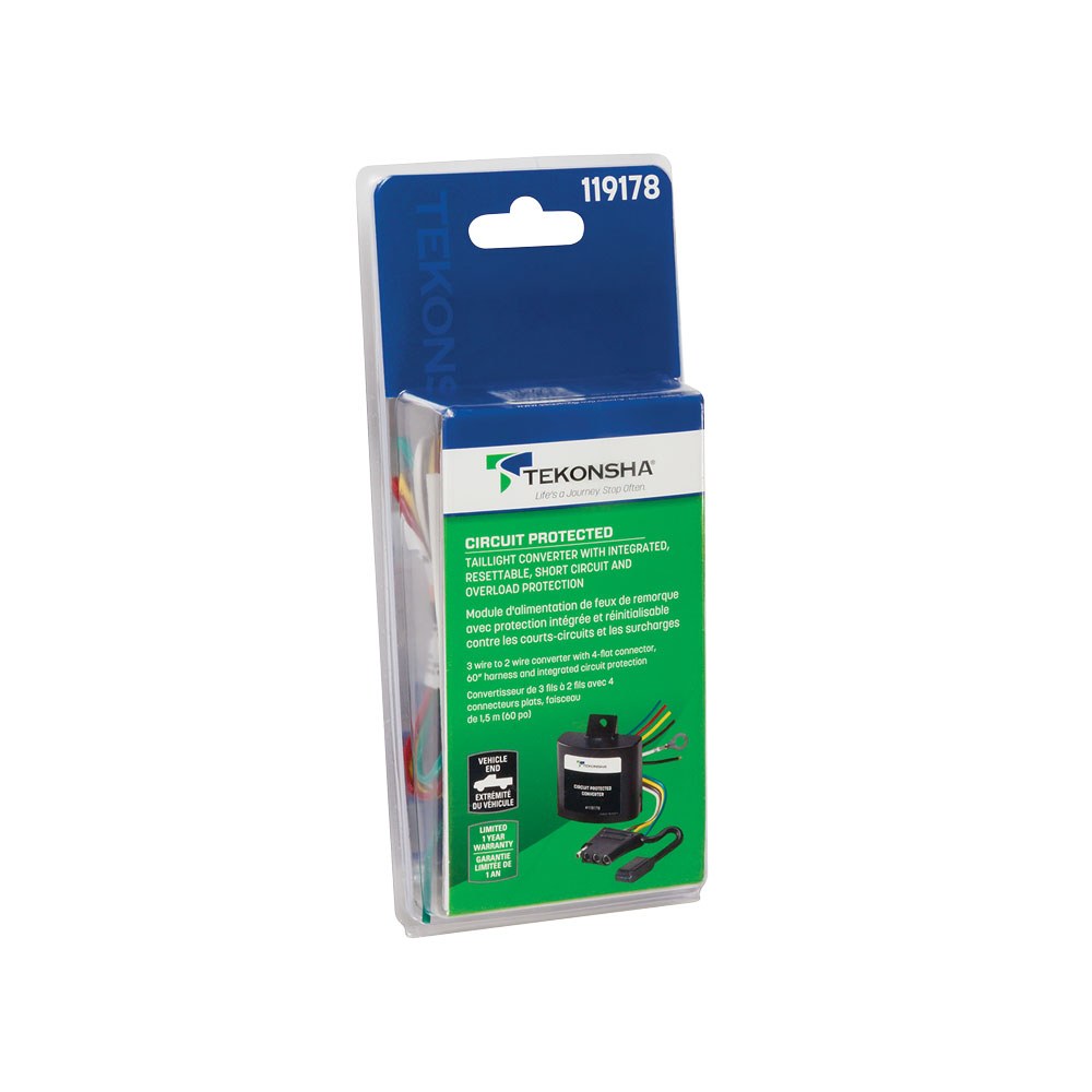 Tekonsha Tail Light Converter, To Turn Trailer Lighting Functions on and Off, With Circuit Protection – 119178