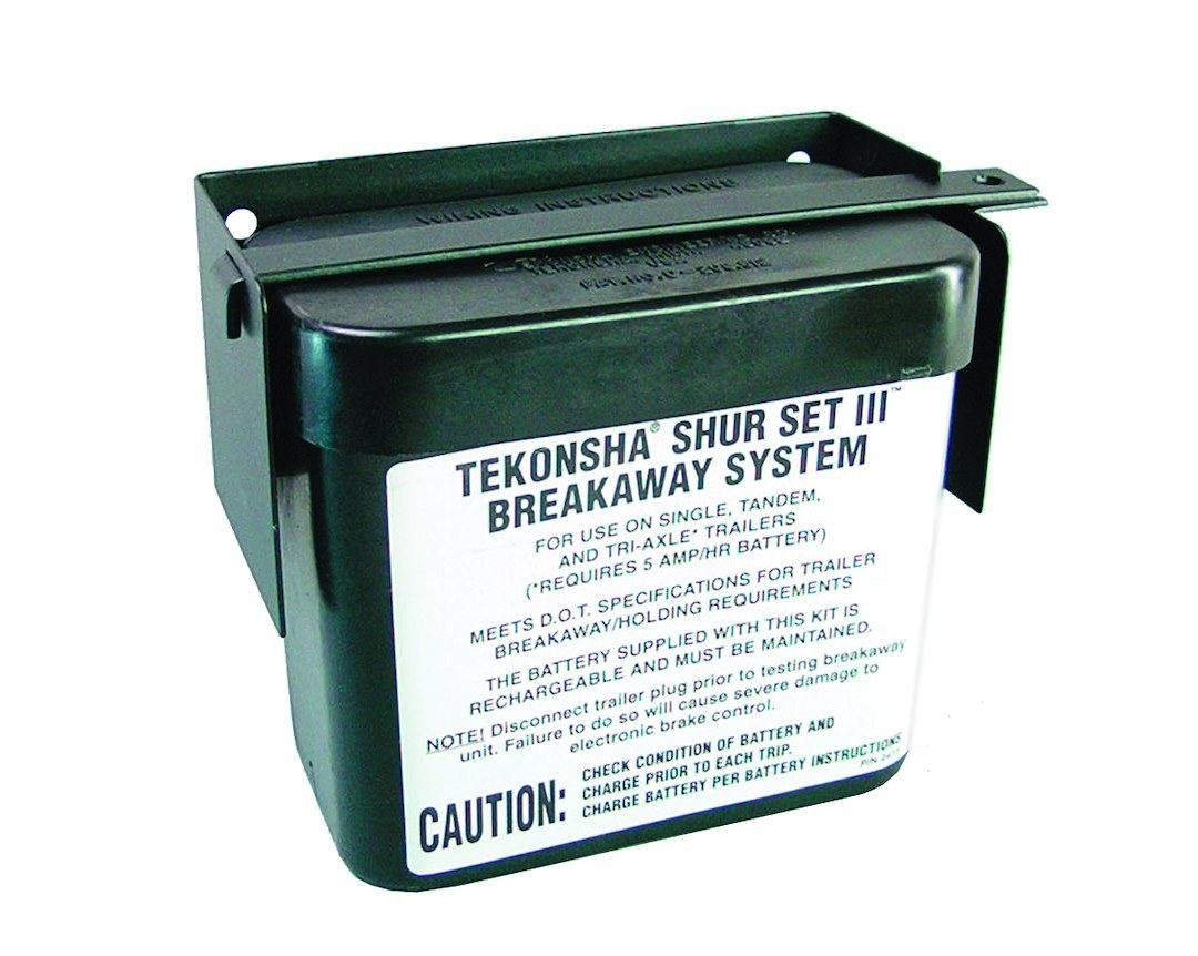 Tekonsha Trailer Breakaway System Battery Box, Shur Set Lll ™ Battery Case, Fits Trailer Breakaway Battery, With Metal Bracket and Locking Bar – 20000