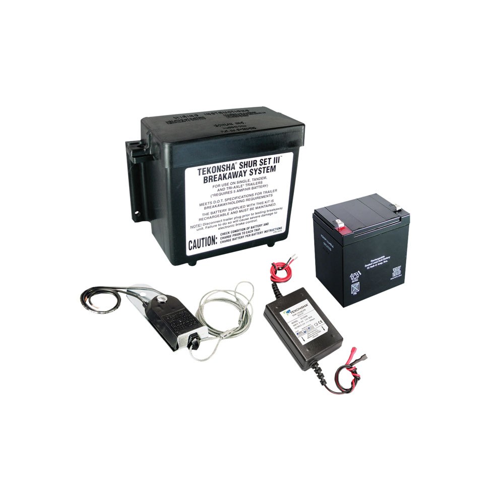 Tekonsha Trailer Breakaway System Kit, Shur-Set III, Use with 1 to 4 Axles with Electric Brakes – 20015