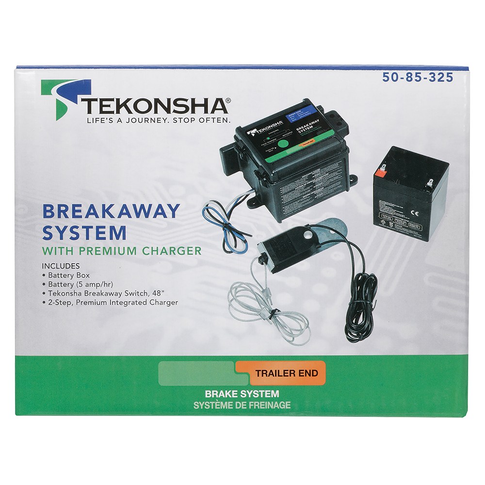 Tekonsha Trailer Breakaway System Kit, Brake Control, Breakaway System for 1 to 3 Axle Trailers with Electric Brakes – 50-85-325