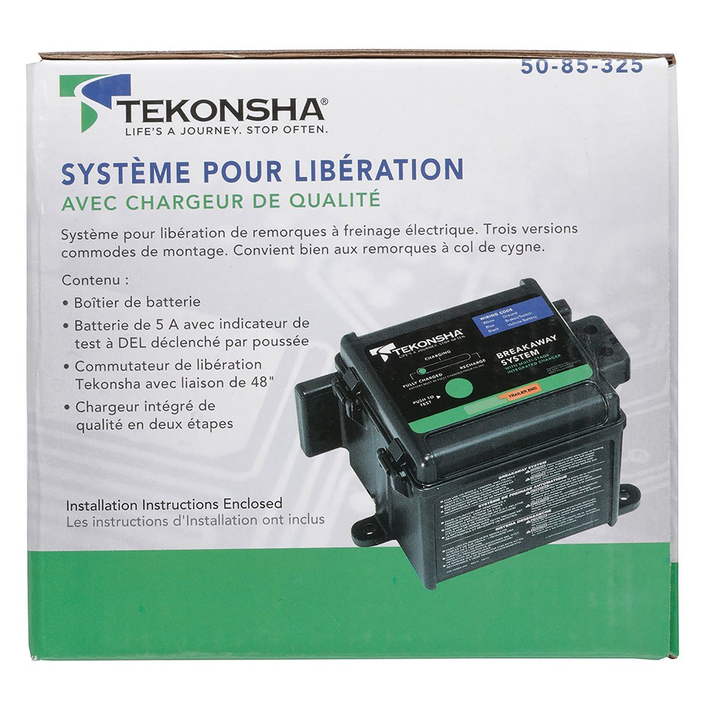Tekonsha Trailer Breakaway System Kit, Brake Control, Breakaway System for 1 to 3 Axle Trailers with Electric Brakes – 50-85-325