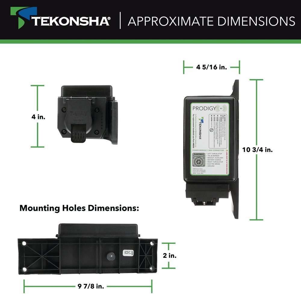 Tekonsha Trailer Brake Control, Prodigy ® Rf Brake Control, Proportional, For Up to 6 Trailer Brakes, Fully Functional IN Reverse – 902503