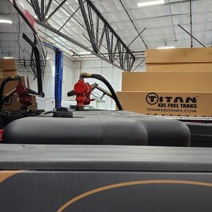 Titan Fuel Liquid Transfer Tank, Rectangle, 60 Inch Top/ 50.4 Inch Bottom Length X 22-3/4 Inch Width X 23-1/4 Inch Height – 5015100