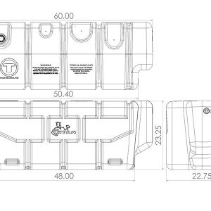 Titan Fuel Liquid Transfer Tank, Rectangle, 60 Inch Top/ 50.4 Inch Bottom Length X 22-3/4 Inch Width X 23-1/4 Inch Height – 5015100