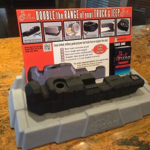 Titan Fuel Point of Purchase Display, Titan Fuel Tank, Countertop Display, With Base/ Scaled Version of a Tank, Tri-Folds/ Back Card – 9807020000