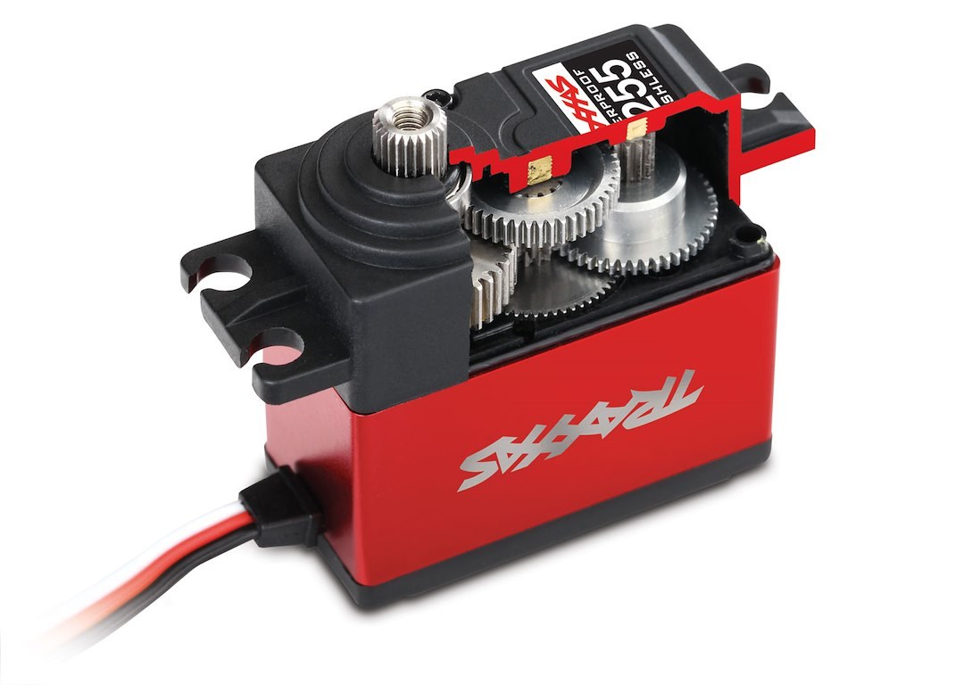 Traxxas Remote Control Vehicle Servo, High- Torque, Digital, Waterproof, Brushless Metal Gears, Red Aluminum Case – 2255