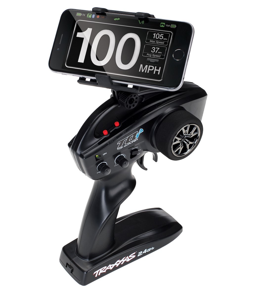 Traxxas Remote Control Vehicle Radio Transmitter Phone Mount, Use to Mount Phone Securely to Aton and Tqi Transmitters, Clamp Mount, Black – 6532