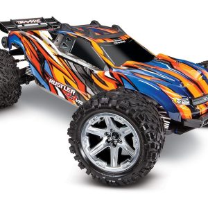 Traxxas Remote Control Vehicle, Rustler ® Vxl, Stadium Truck, 1/10 Scale, 4WD, Velineon ® 3500 Brushless Motor – 67076-4-ORNG