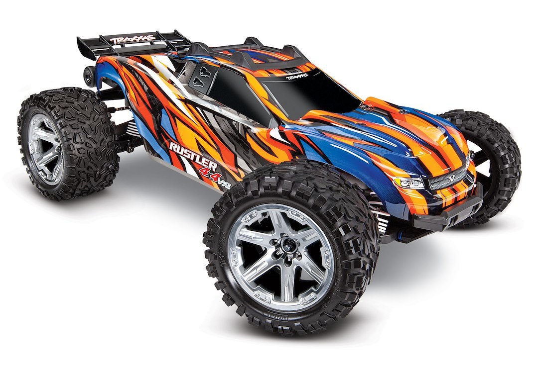 Traxxas Remote Control Vehicle, Rustler ® Vxl, Stadium Truck, 1/10 Scale, 4WD, Velineon ® 3500 Brushless Motor – 67076-4-ORNG