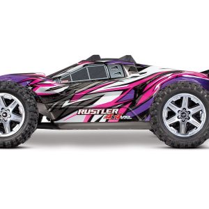 Traxxas Remote Control Vehicle, Rustler ® Vxl, Stadium Truck, 1/10 Scale, 4WD, Velineon ® 3500 Brushless Motor – 67076-4-PINK