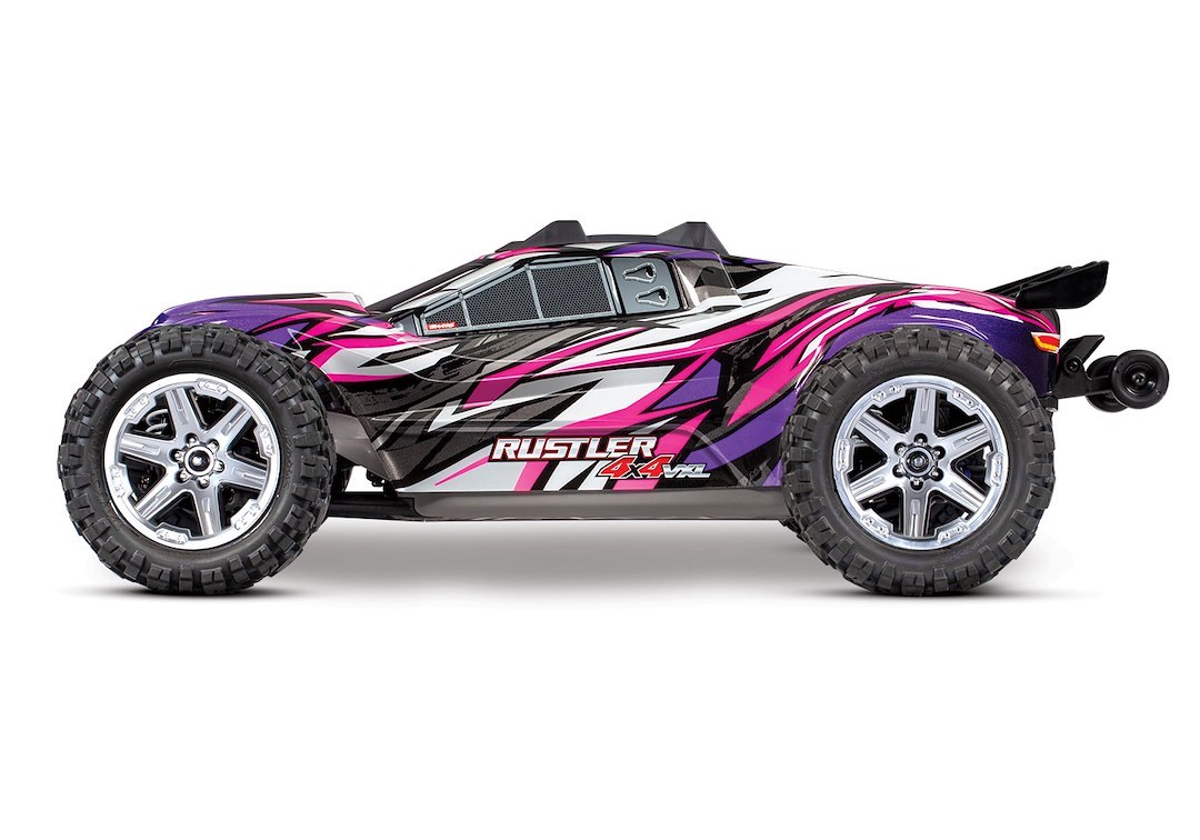 Traxxas Remote Control Vehicle, Rustler ® Vxl, Stadium Truck, 1/10 Scale, 4WD, Velineon ® 3500 Brushless Motor – 67076-4-PINK