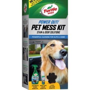 Turtlewax Car Detailing Kit, Power Out ™ Pet Mess Kit, With Surface Cleaner/ Odor Removal Spray and Hair Lifter Sponge – 50692