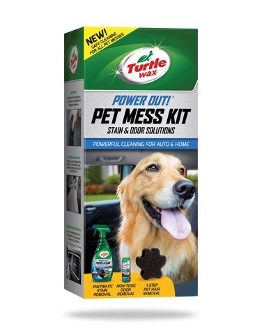 Turtlewax Car Detailing Kit, Power Out ™ Pet Mess Kit, With Surface Cleaner/ Odor Removal Spray and Hair Lifter Sponge – 50692
