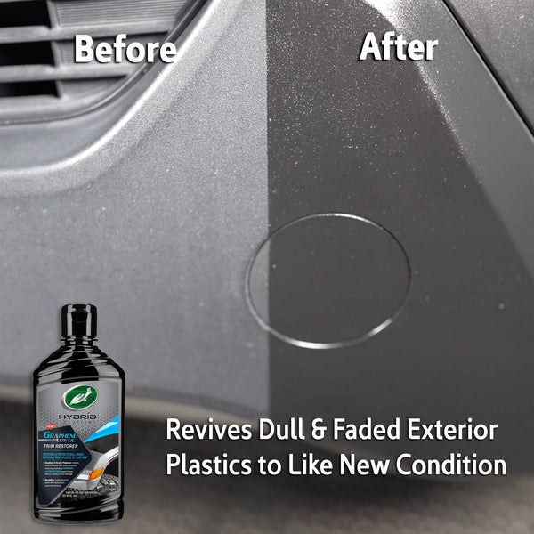 Turtlewax Trim Restorer, Hybrid Solutions, Use to Restore and Protect Dull/ Faded Exterior Trim and Plastic, Liquid, 10 Ounce, Bottle – 53838