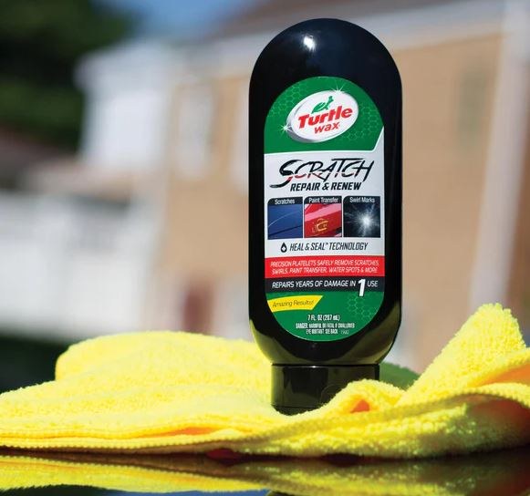 Turtlewax Scratch Remover, Liquid, With Clear Coat Pen/ Polishing Pads/ Spray Lubricant/ Paint Clarifying Compound Cloth – T234KT