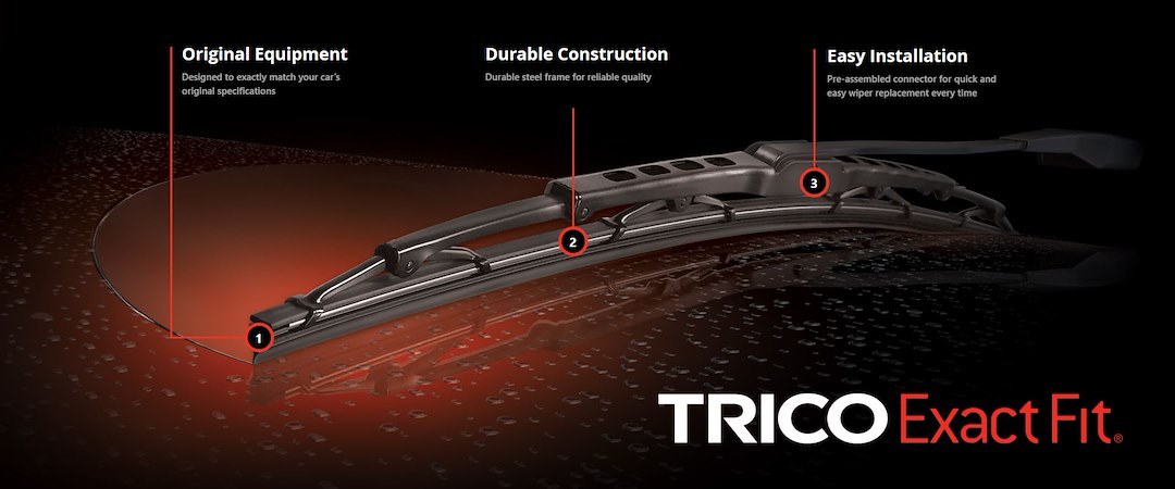 Trico Windshield Wiper Blade, Exactfit®, 21 Inch, Black, Conventional Type – 21-1