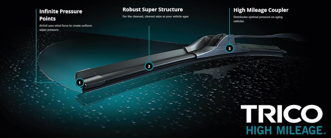 Trico Windshield Wiper Blade, High Mileage®, 17 Inch Length – 56-170